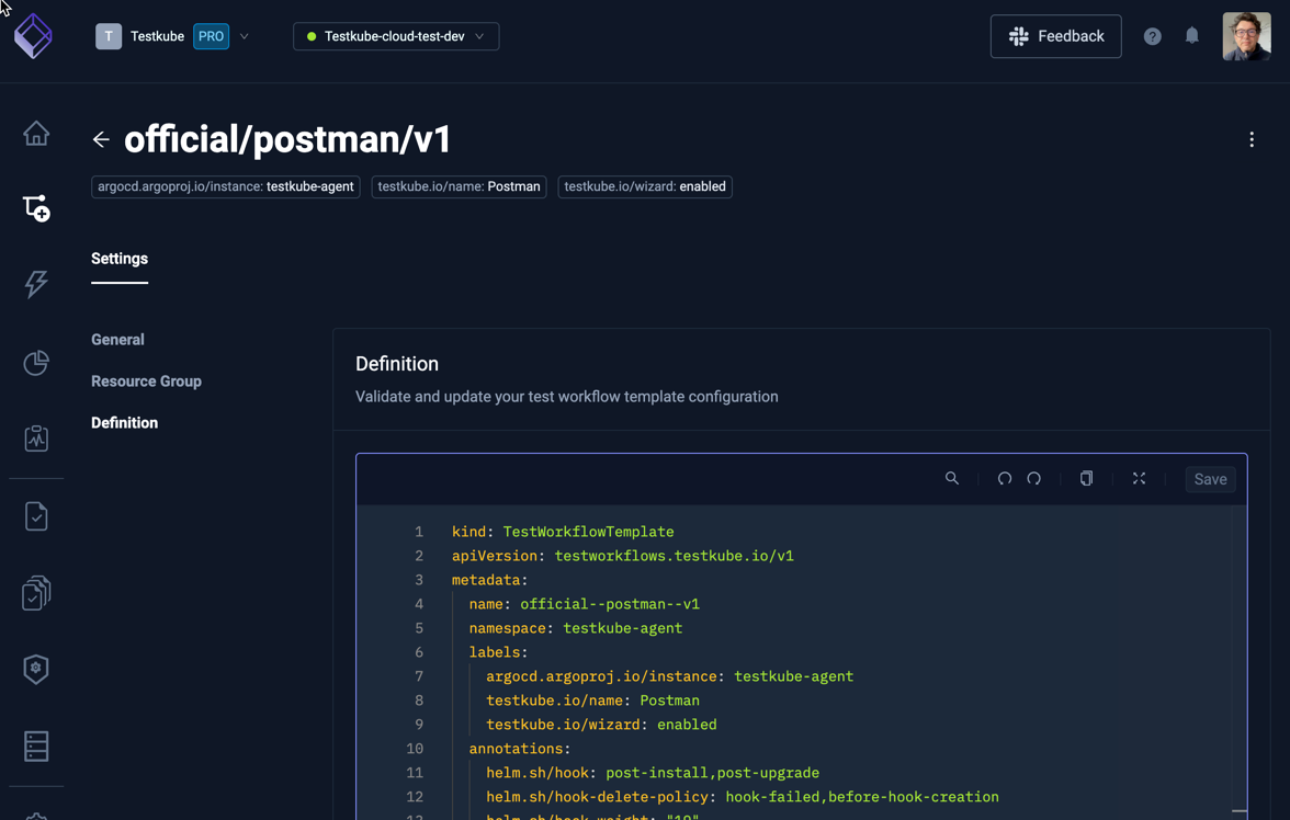 Workflow Template Definition